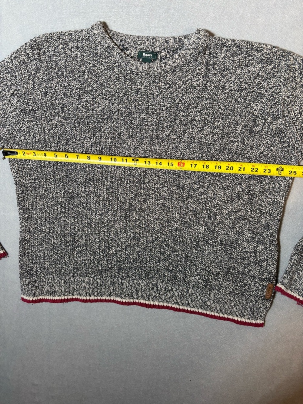 Roots Women’s Knit Cabin Crewneck Sweater with Red Trim - Picture 8 of 10